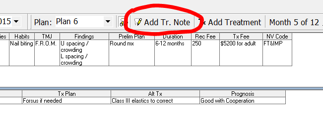 Open treatment note